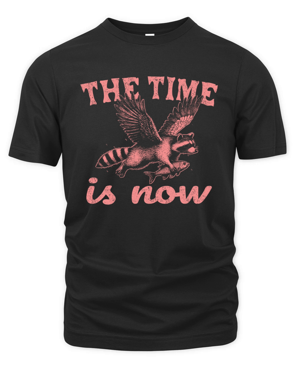 Now Is The Time Raccoon Flying D Red Organic Unisex T-shirt