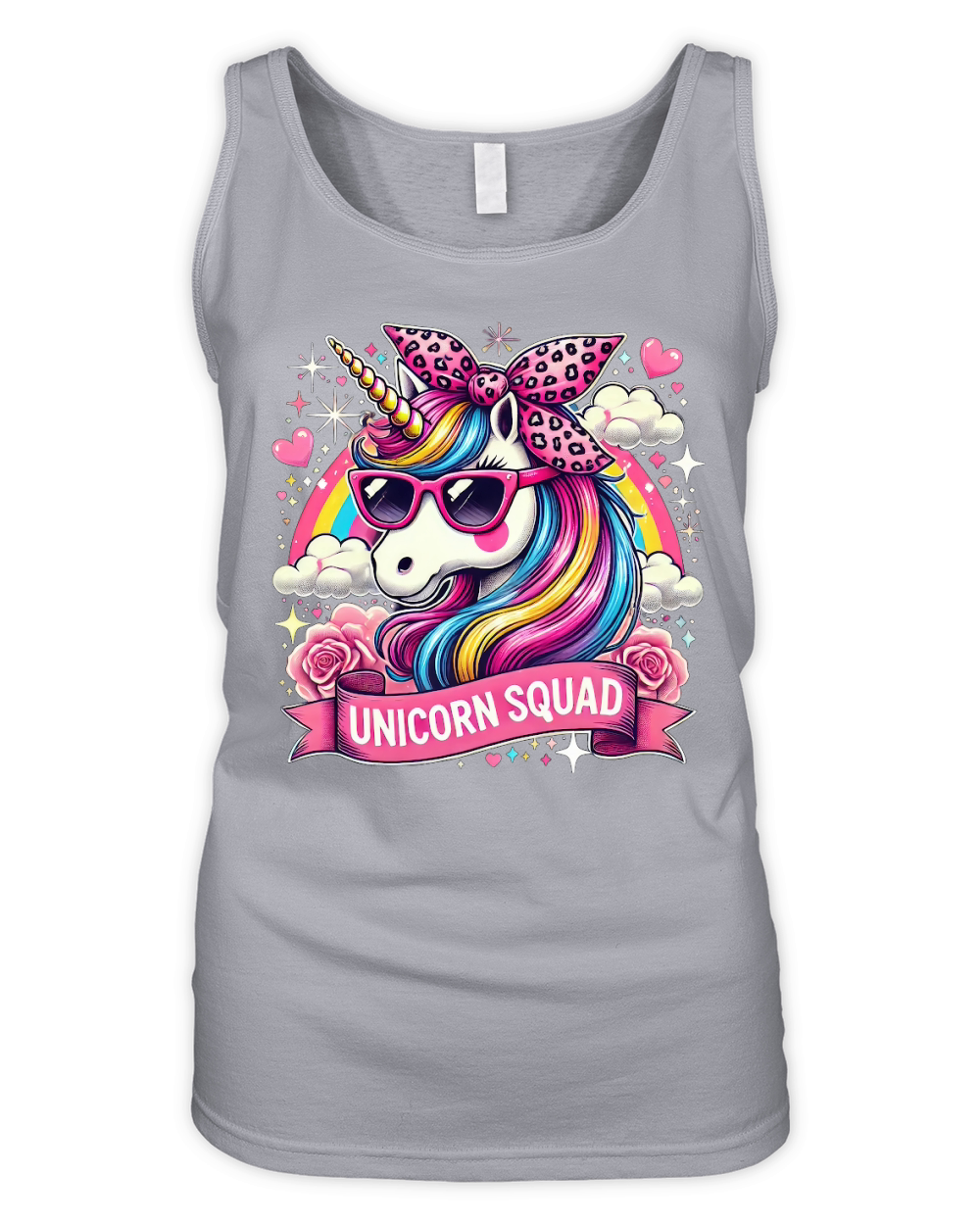 Graceful Unicorn Leopard Bandana Organic Women's Tank Top