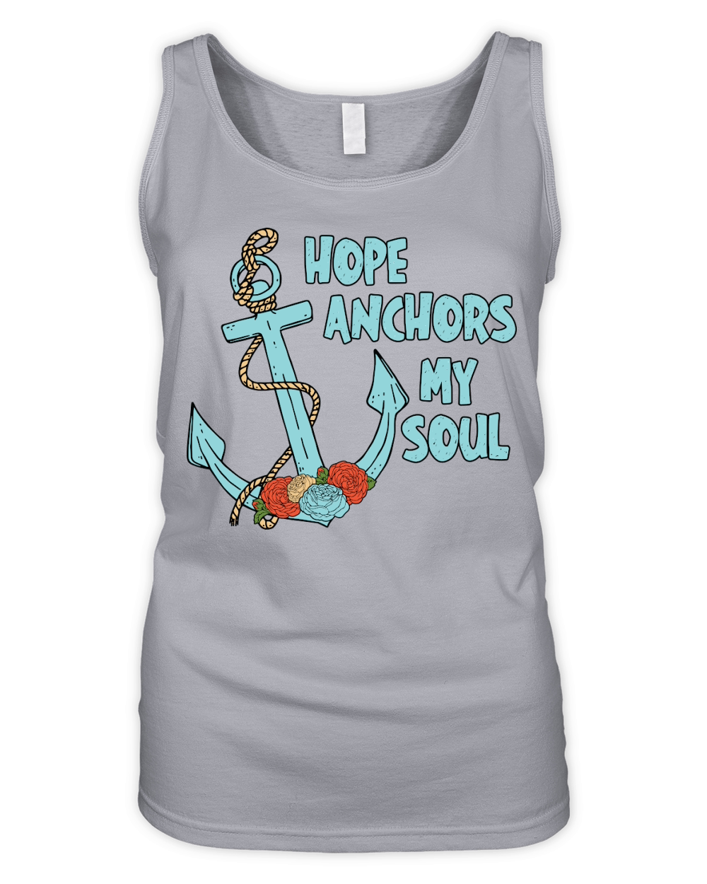 Hope Anchors My Soul Floral Organic Women's Tank Top