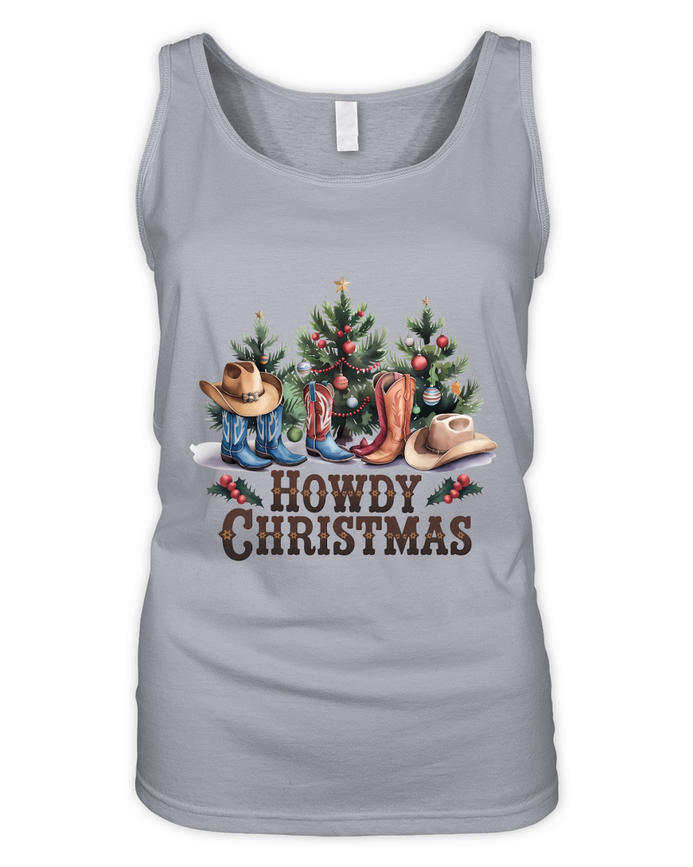 Howdy Christmas Vintage Christmas 4 02 Organic Women's Tank Top