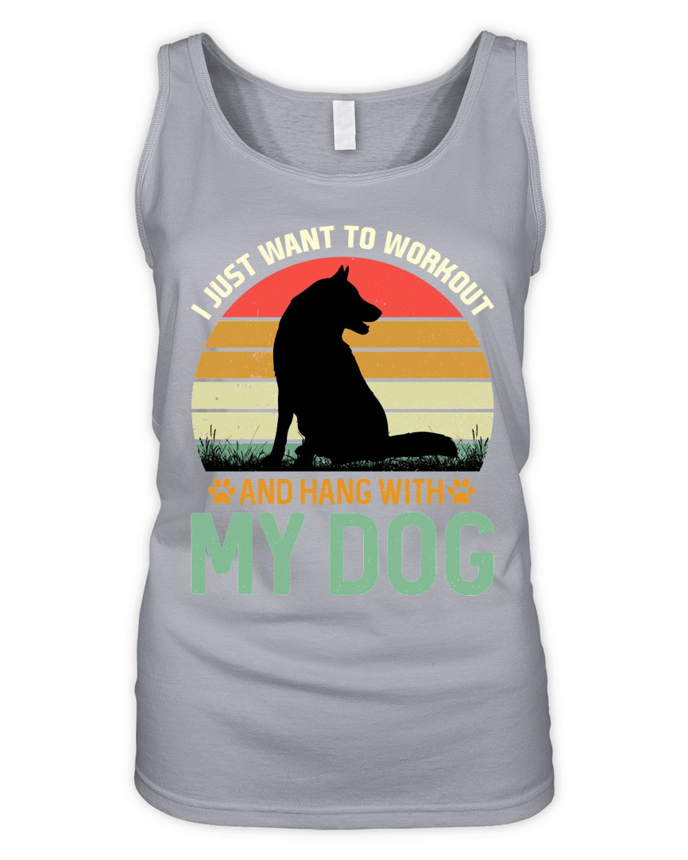 I Just want to Workout And Hang With My Dog T Shirt Design (1) Organic Women's Tank Top