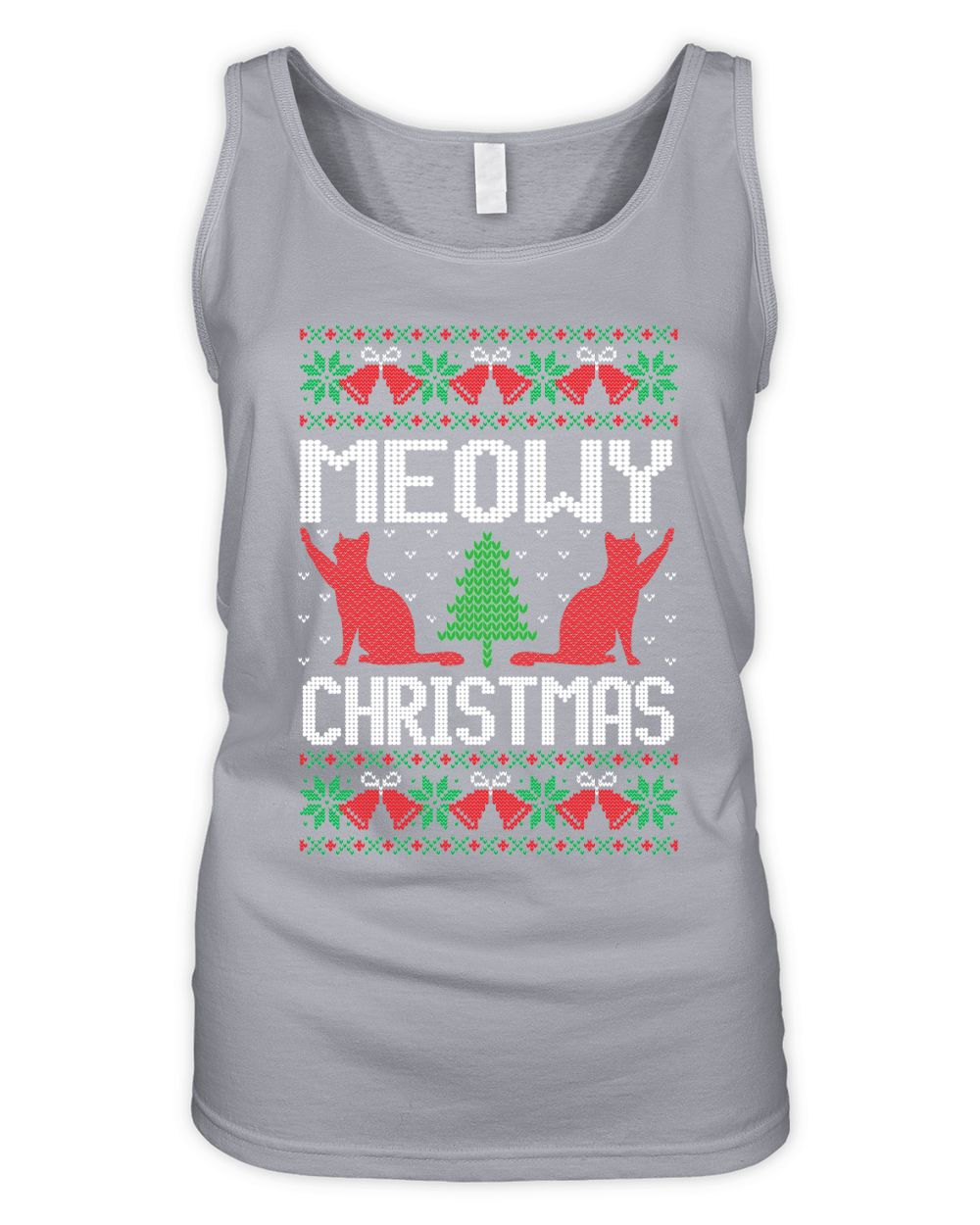 Meowy Christmas ugly design Organic Women's Tank Top