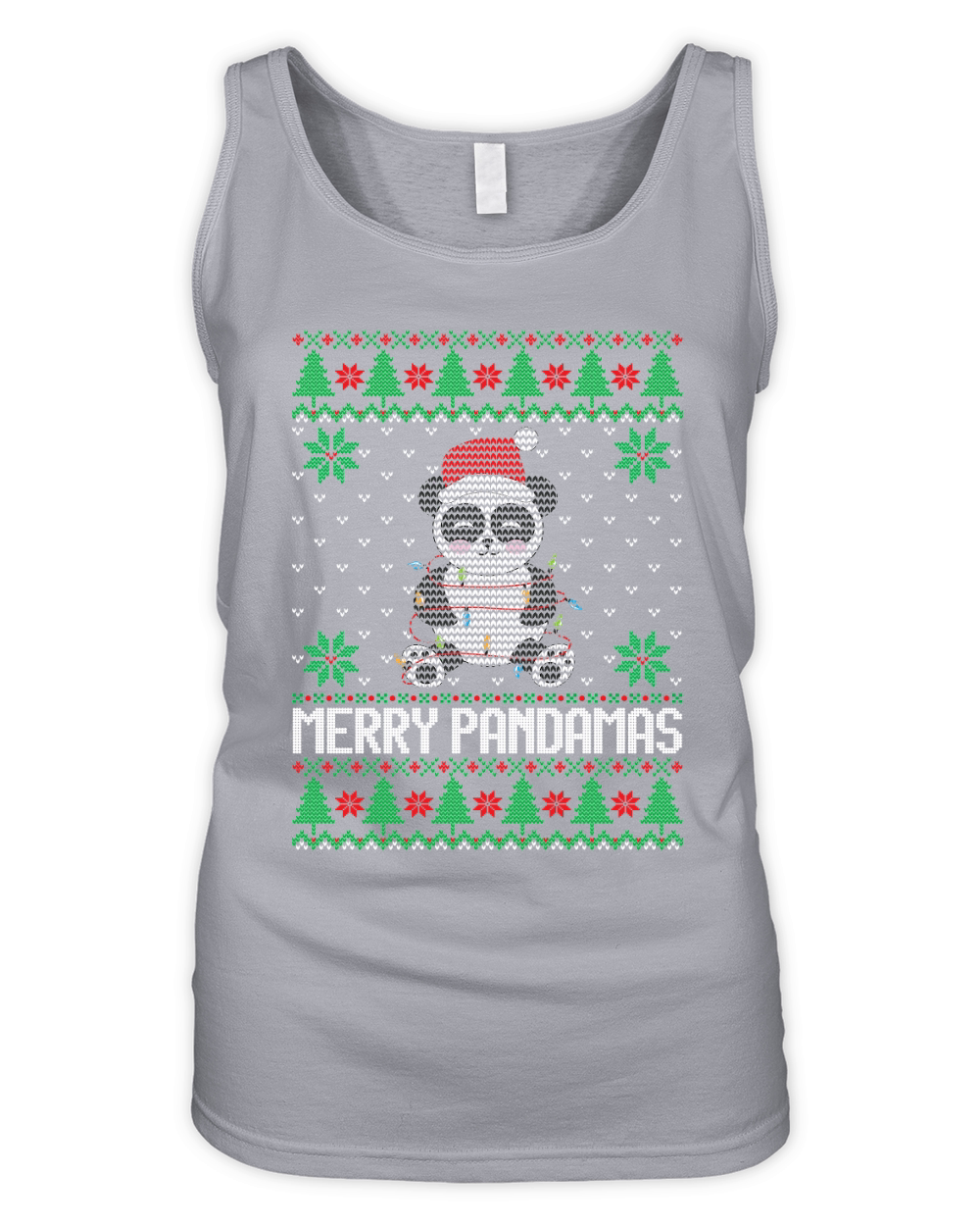 Merry Pandamas ugly Christmas Organic Women's Tank Top