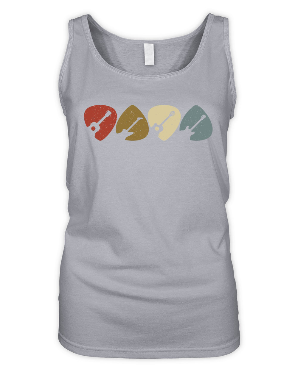 Retro Vintage Guitar Pick Player Organic Women's Tank Top