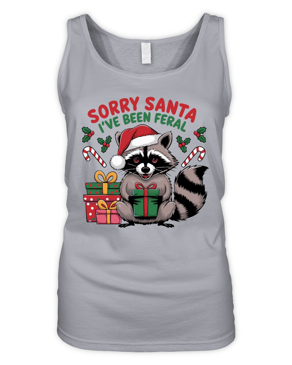 Sorry Santa Ive Been Feral Organic Women's Tank Top