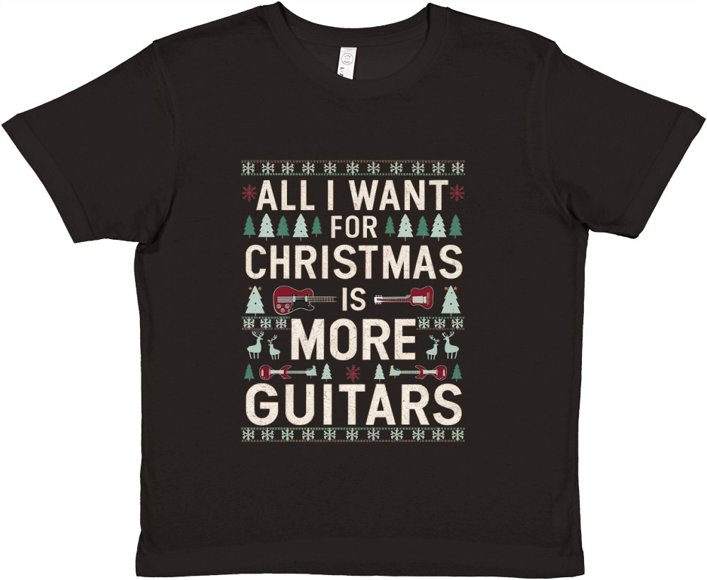 All I Want For Christmas is More Guitars Premium Kids Crewneck T-shirt