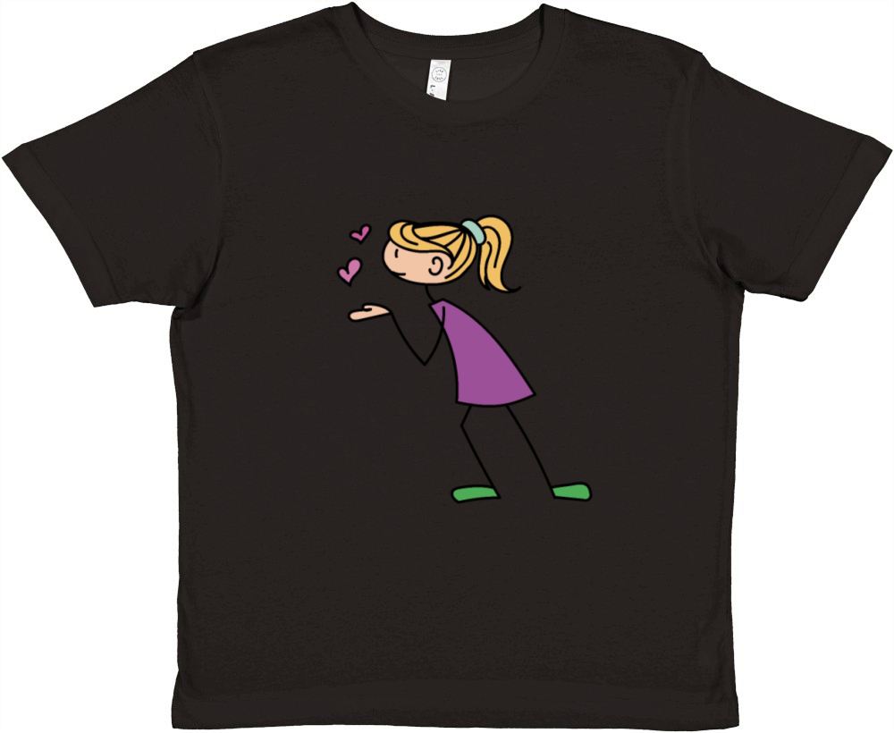 Funny Matching Couple Blowing Hearts Kisses Gifts Premium Kids Crewneck T-shirt