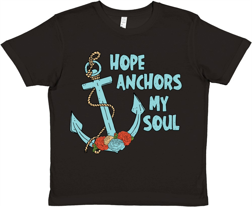 Hope Anchors My Soul Floral Premium Kids Crewneck T-shirt