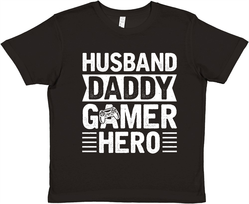 Husband Daddy Gamer Hero Premium Kids Crewneck T-shirt