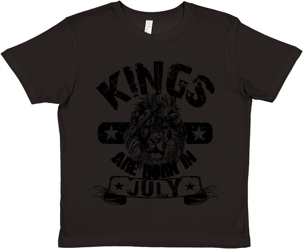 Kings Are Born In July Premium Kids Crewneck T-shirt