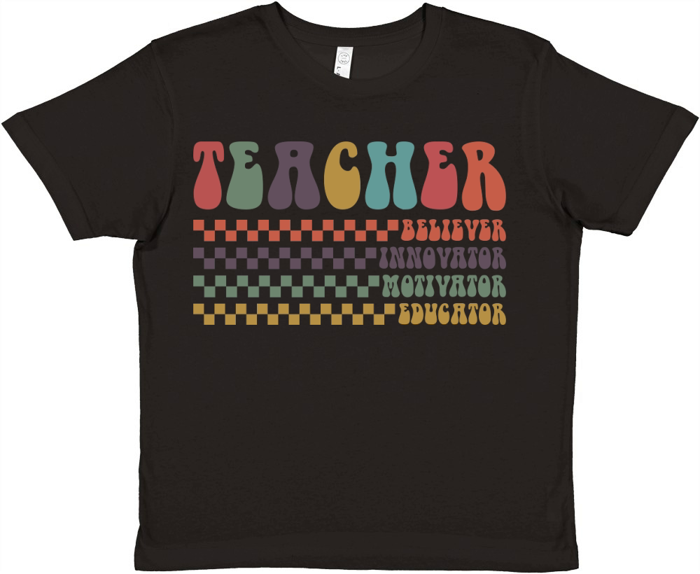 Teacher Believer Innovator Motivator Educator Premium Kids Crewneck T-shirt