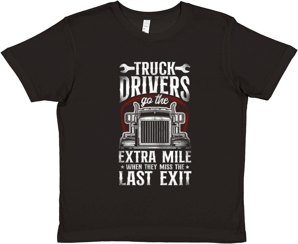 Trucker Truck Driver Vintage Truck Premium Kids Crewneck T-shirt