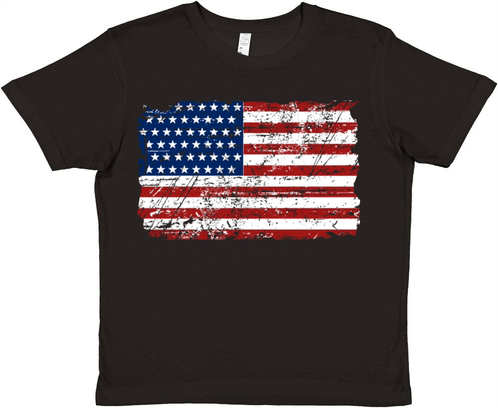USA Flag - Vintage Look Premium Kids Crewneck T-shirt