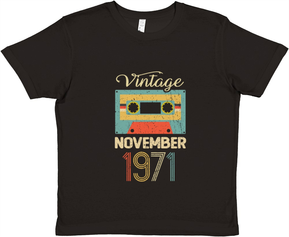 Vintage November 1971 50th Birthday 50 Year Gift Premium Kids Crewneck T-shirt