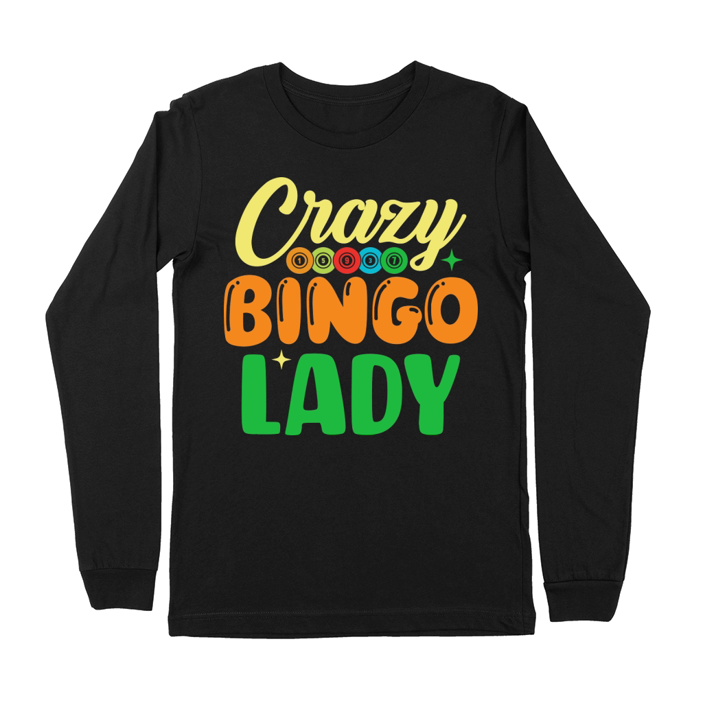 Crazy Bingo Lady 01 Premium Long Sleeve