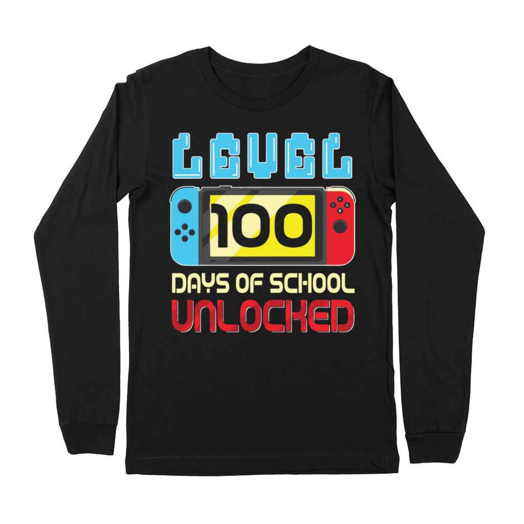 Level 100 Days Of School Unlocked Video Games Premium Long Sleeve