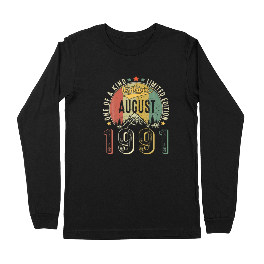 Vintage August 1991 Retro 30th Birthday 30 Years Premium Long Sleeve