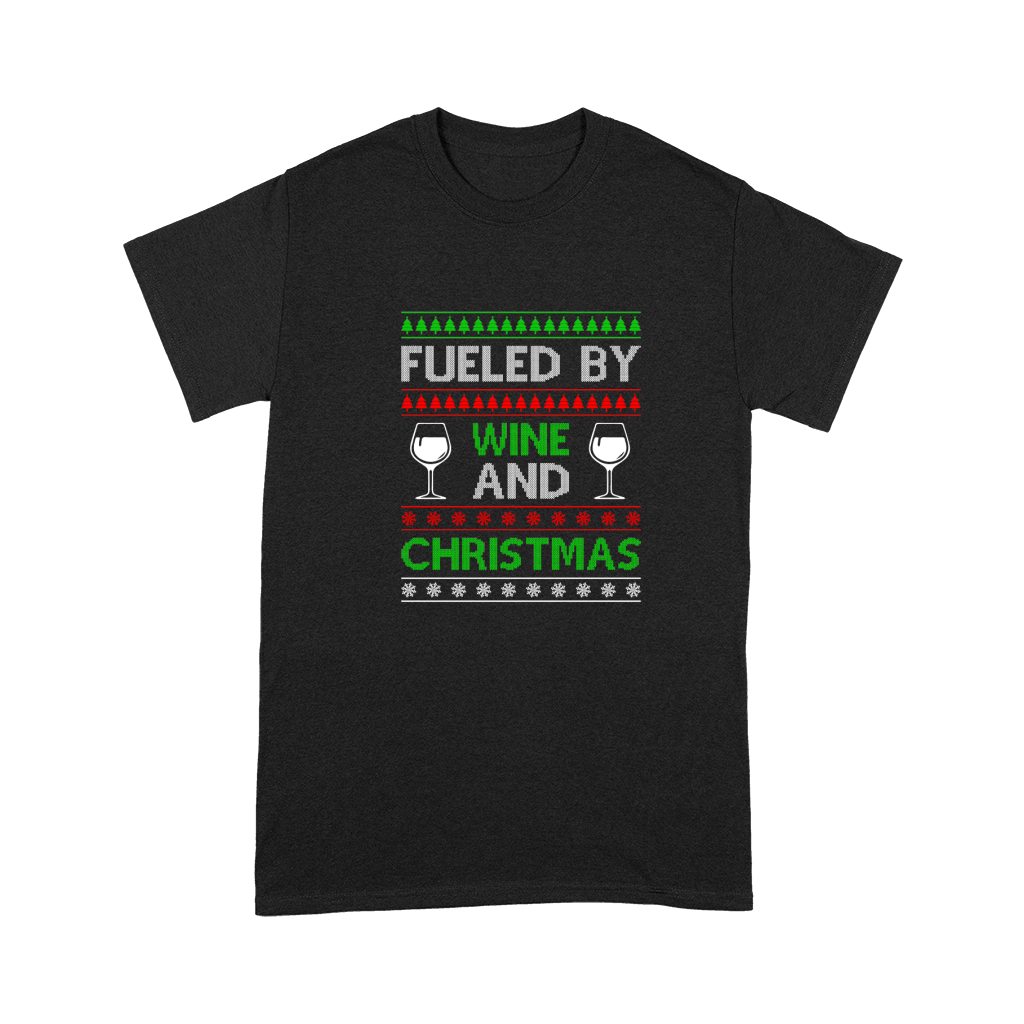 Fueled By Wine And Christmas Ugly Christmas Premium T-shirt