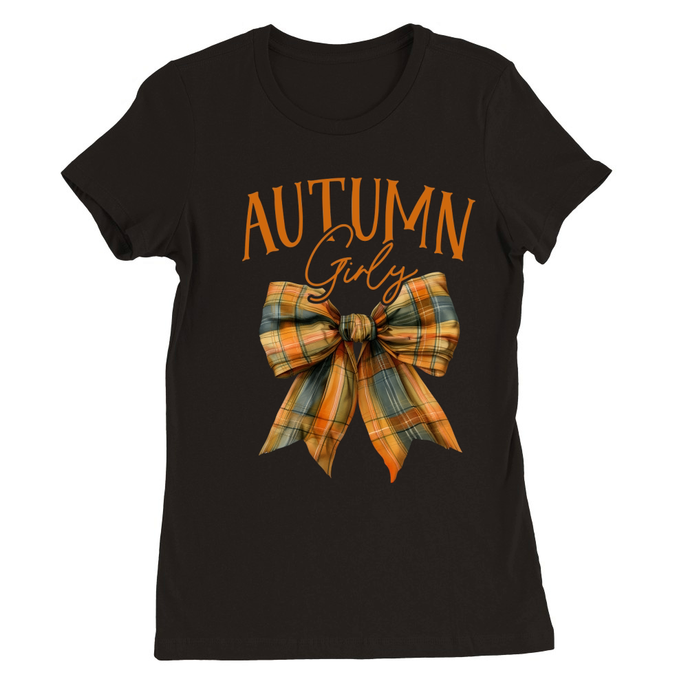 Autumn Girly Coquette Premium Womens Crewneck T-shirt