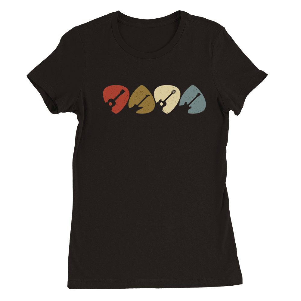 Retro Vintage Guitar Pick Player Premium Womens Crewneck T-shirt