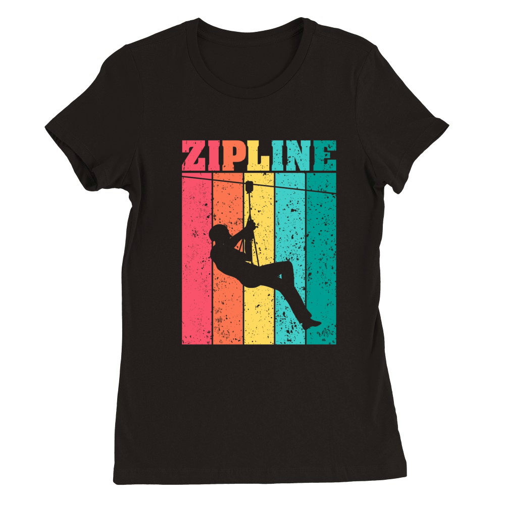 Zipline Adventure Vintage Ziplining Premium Womens Crewneck T-shirt