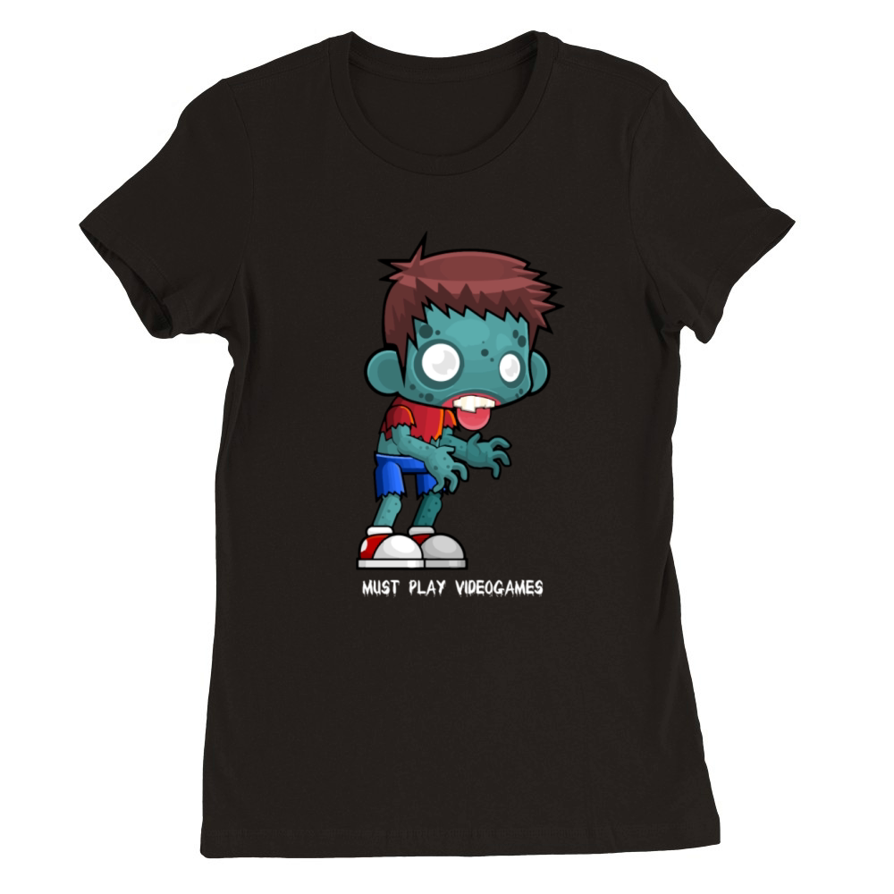 Zombie Boy loves videogames Premium Womens Crewneck T-shirt