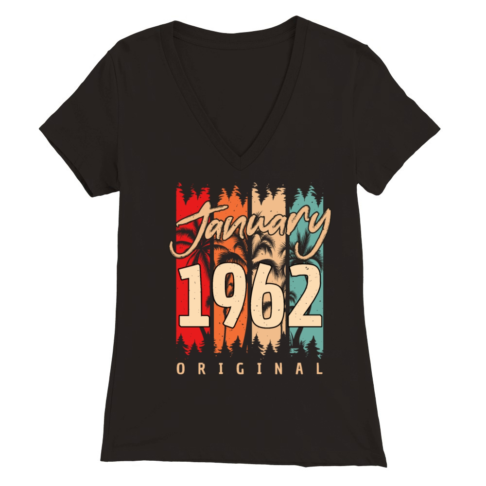 1962 In January Vintage Premium Womens V-Neck T-shirt