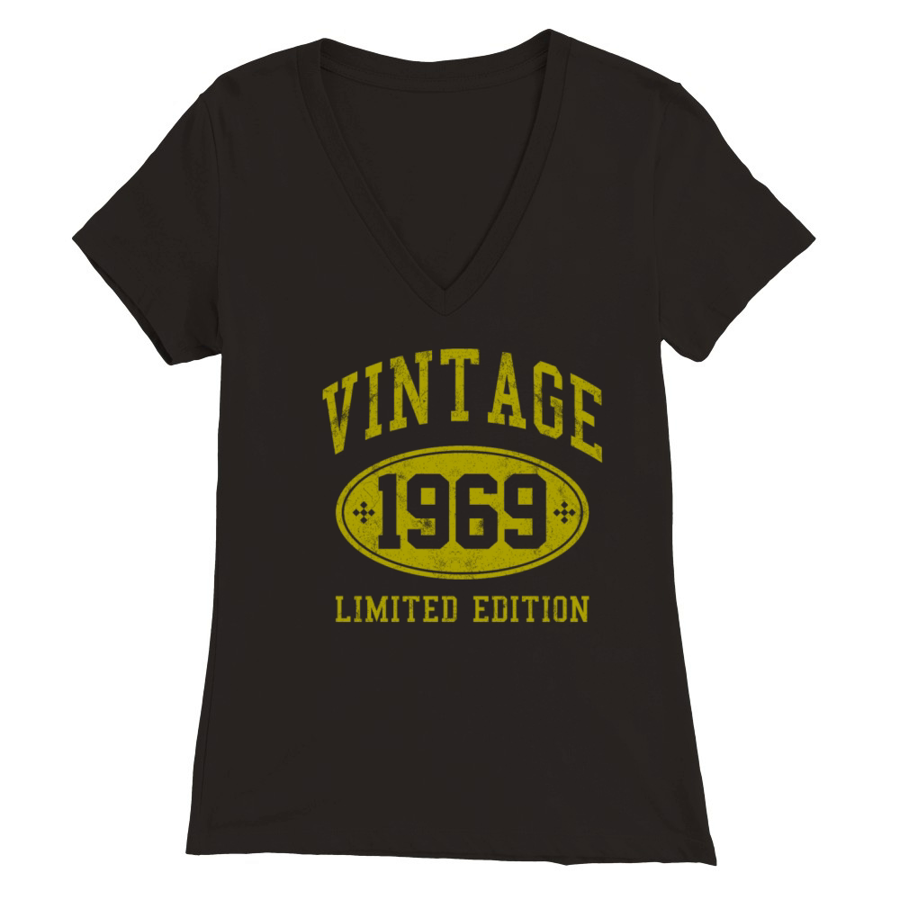 50th Birthday - Vintage 1969 Funny Gift Premium Womens V-Neck T-shirt