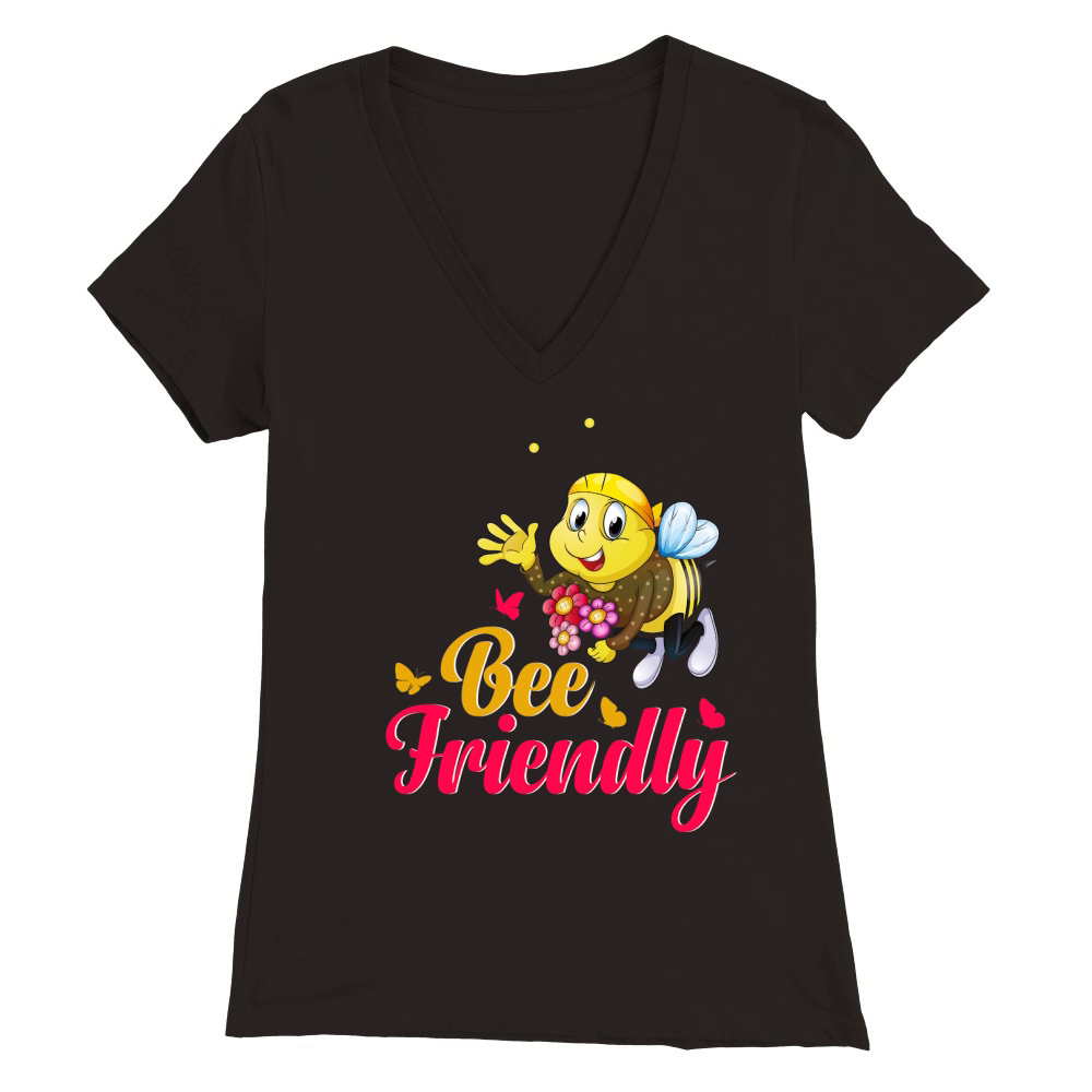 Bee Friendly Premium Womens V-Neck T-shirt
