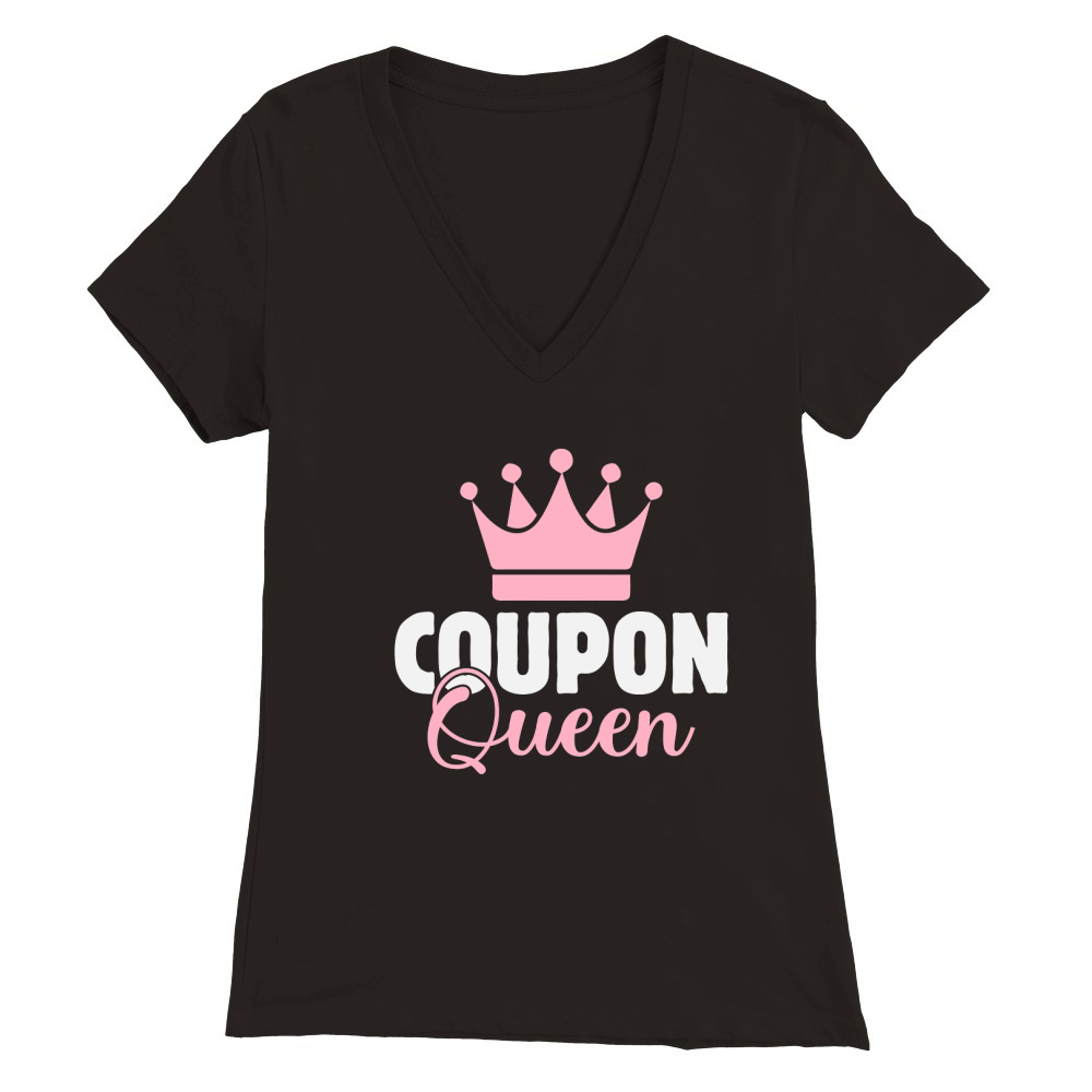 Coupon Queen 02 Premium Womens V-Neck T-shirt