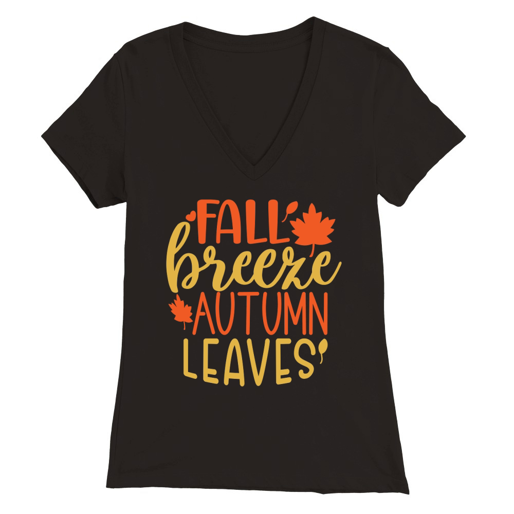 Fall breeze autumn leaves Premium Womens V-Neck T-shirt