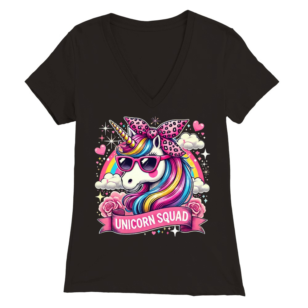 Graceful Unicorn Leopard Bandana Premium Womens V-Neck T-shirt