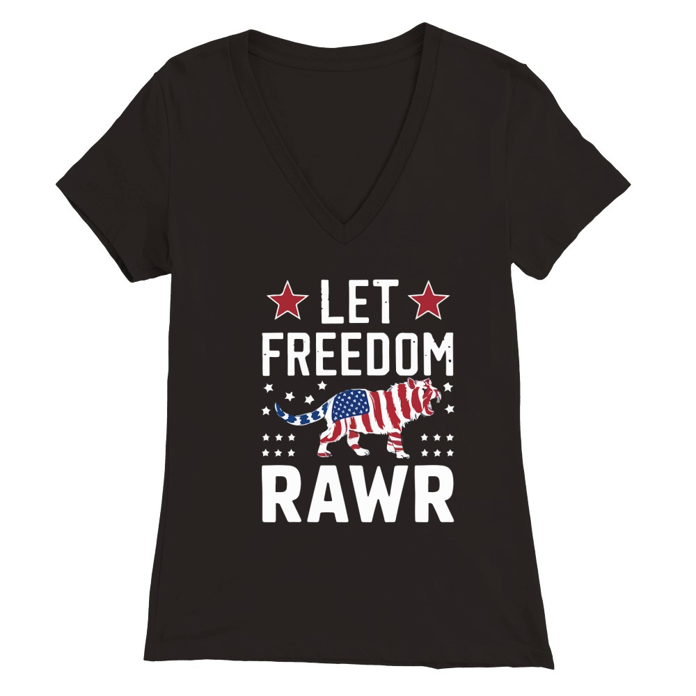 let freedom rawr Premium Womens V-Neck T-shirt