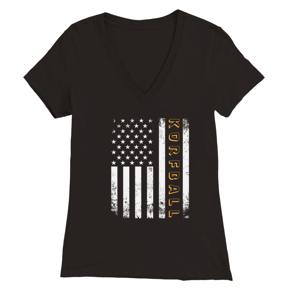Sport Us Flag Korfball Premium Womens V-Neck T-shirt