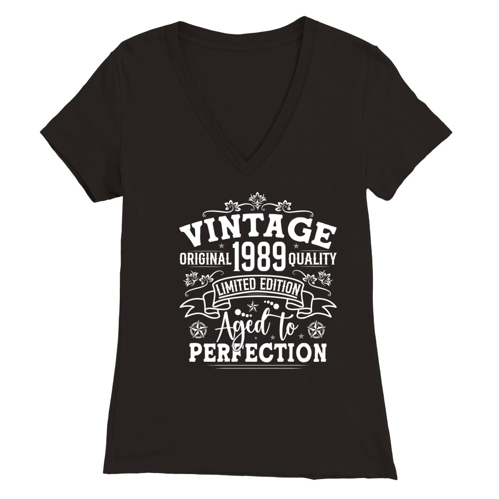Vintage Birthday TShirt Design Bundle 1989 Premium Womens V-Neck T-shirt