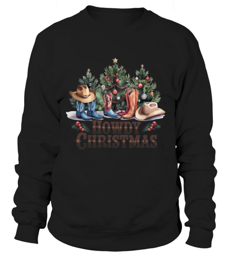 Howdy Christmas Vintage Christmas 4 02 Sweatshirt Unisex