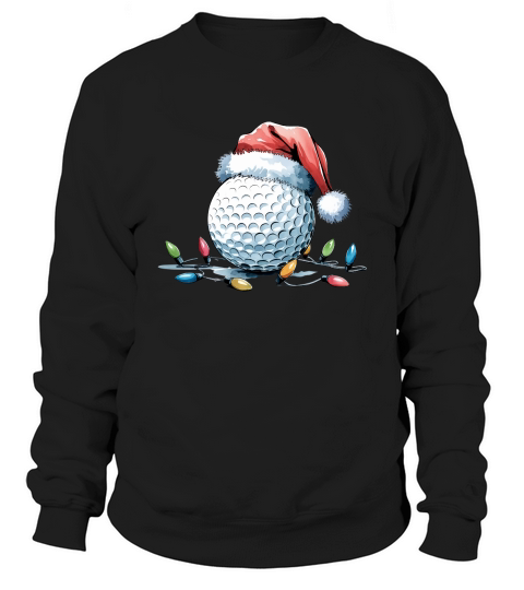 Santa Hat Golf Ball Holiday 3 Sweatshirt Unisex