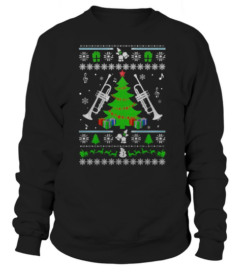 Trumpet Ugly Christmas Trumpet Sweatshirt Unisex
