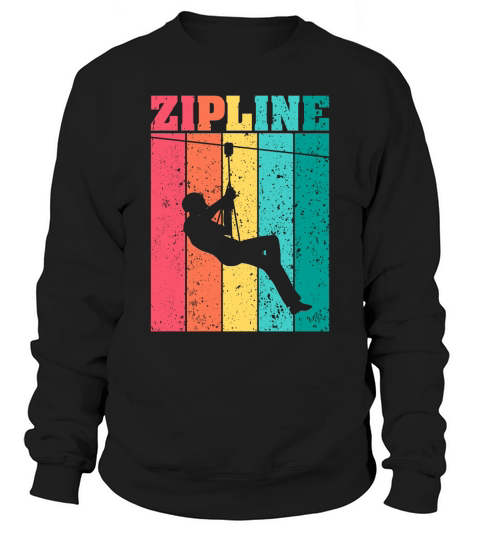 Zipline Adventure Vintage Ziplining Sweatshirt Unisex