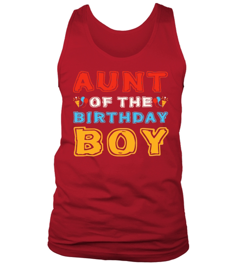 Aunt of the Birthday Boy T Shirt Design (1) Tank Top Unisex