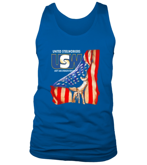 United Steelworkers Unity And Strength For Workers American Flag - Unisex Long Sleeve Tank Top Unisex
