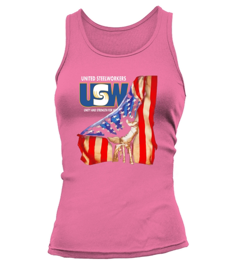 United Steelworkers Unity And Strength For Workers American Flag - Unisex Long Sleeve Tank top Woman