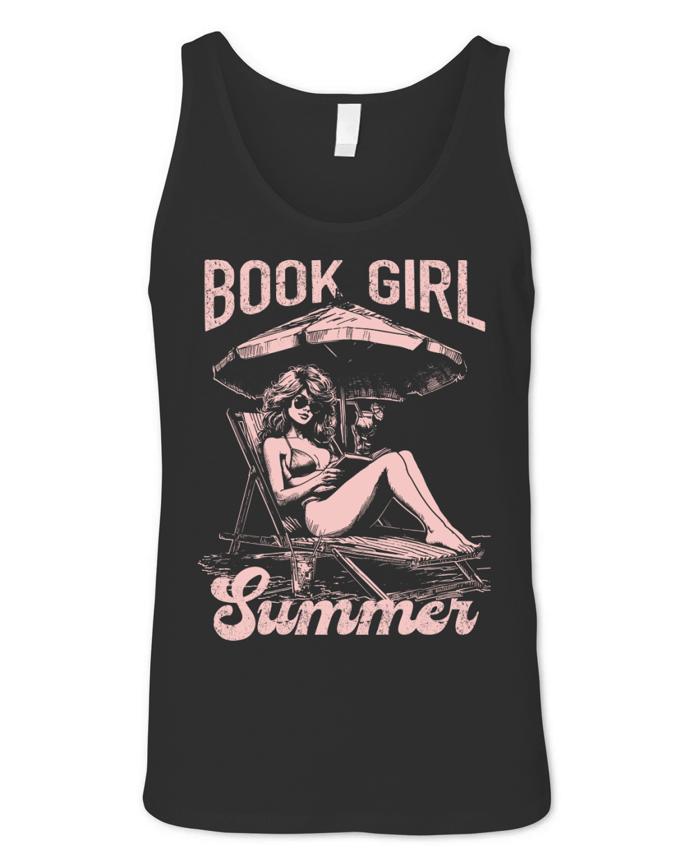 Book Girl Summer D Pink Unisex Jersey Tank