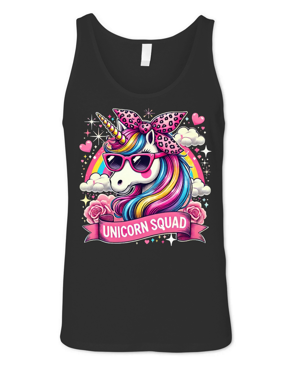 Graceful Unicorn Leopard Bandana Unisex Jersey Tank