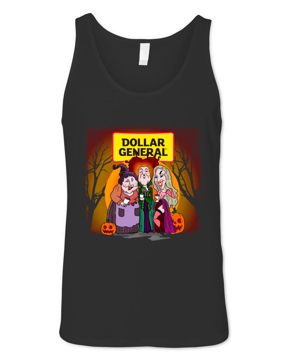 Hocus Pocus Sanderson Sisters Dollar General Halloween Pumpkin Unisex Jersey Tank