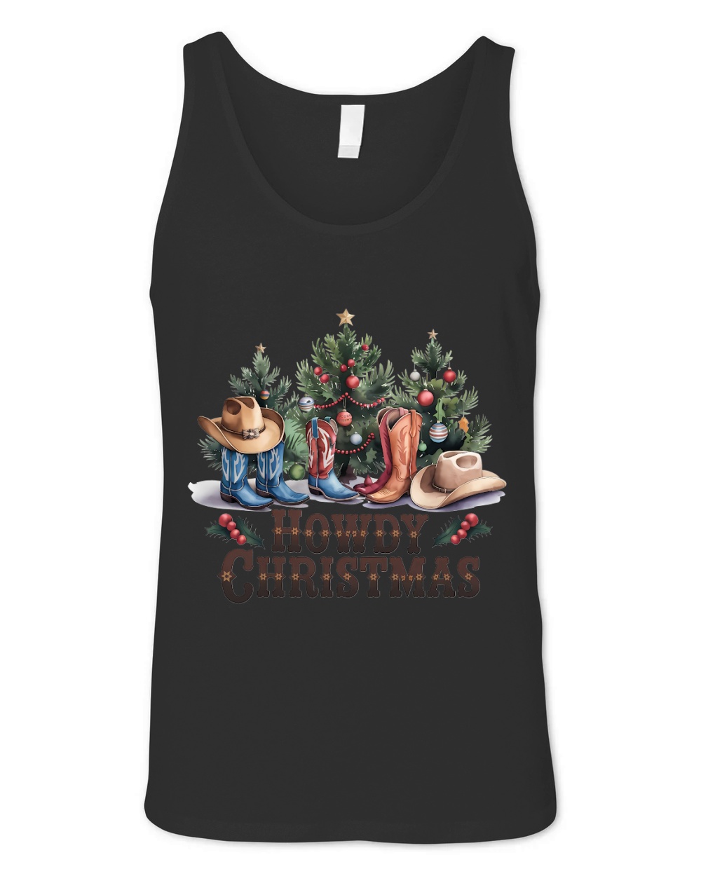 Howdy Christmas Vintage Christmas 4 02 Unisex Jersey Tank
