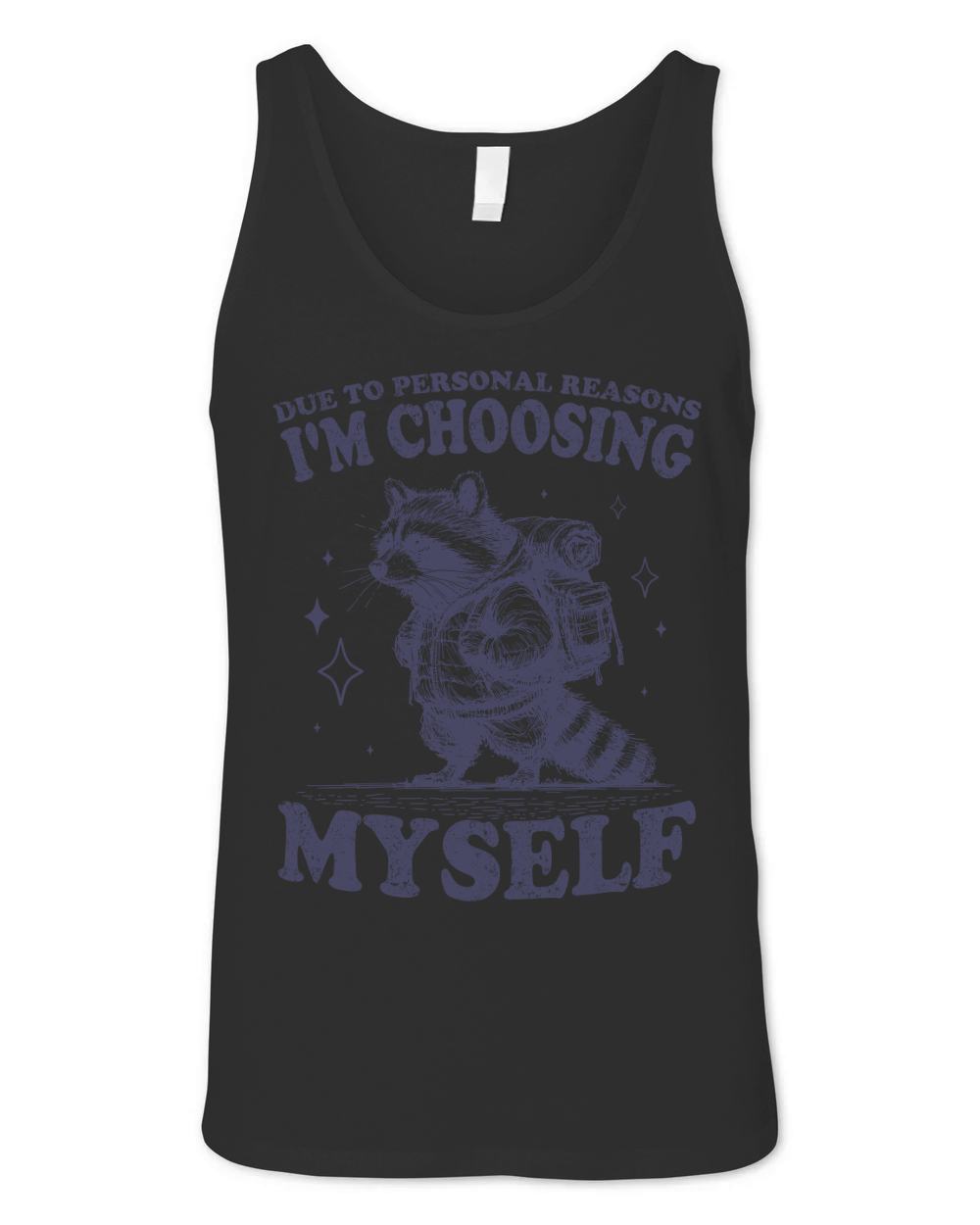 Im Choosing Myself Raccoon L dViolet Unisex Jersey Tank