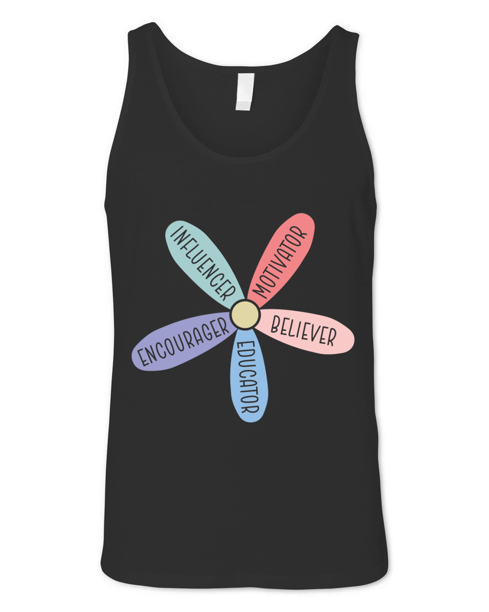 Influencer Motivator Believer Encourager Educator Unisex Jersey Tank