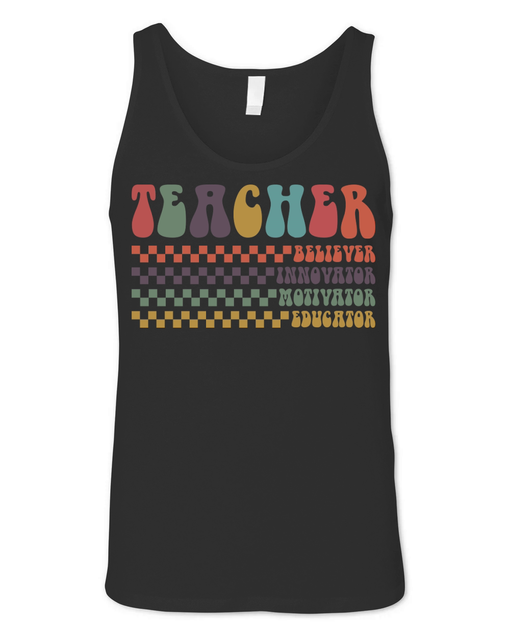 Teacher Believer Innovator Motivator Educator Unisex Jersey Tank