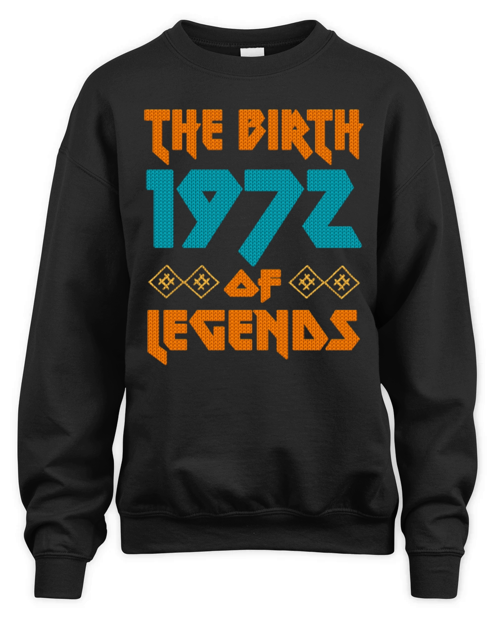 50th Birthday Vintage 1972 Metal Style Ugly Unisex Premium Crewneck Sweatshirt